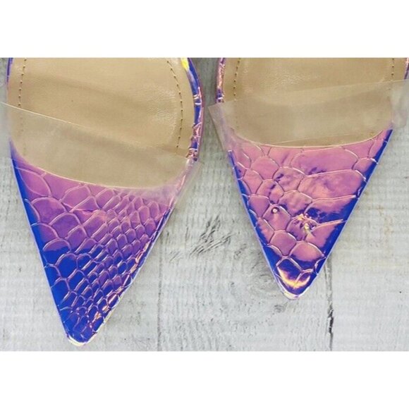 Cape Robbin SKIN Transparent Criss-Cross Straps Stiletto High Heels Shoes Sz 9 M - Picture 12 of 12